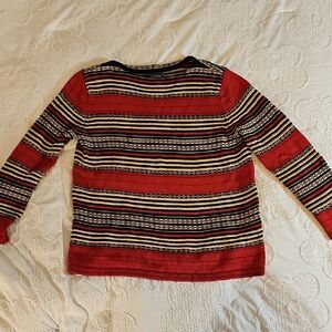 Ralph Lauren Red and Black Striped Sweater